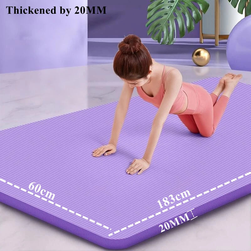20MM 183×60cmThick Yoga Mats Anti-slip Sport Fitness Mat Blanket for Exercise Yoga and Pilates Gymnastics Mat Fitness Equipment Fatu Pondo Foundation