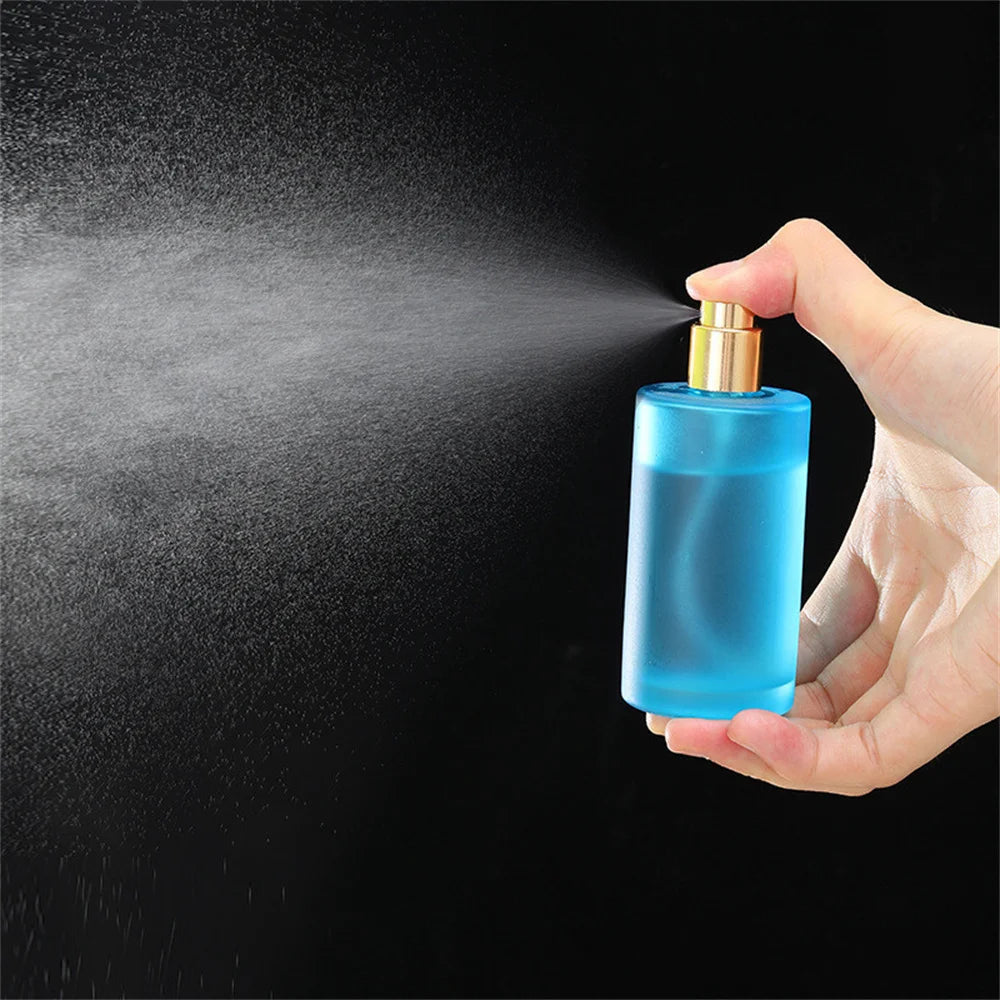 50ML Perfume Bottle Portable Cosmetics Container High-end Cylindrical Colored Glass Dispensing Empty Spray Bottles Travel Tool Fatu Pondo Foundation