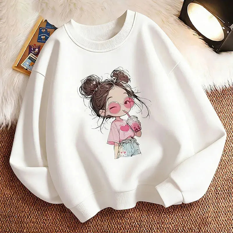 Hoodie Hip Hop Retro Girl Drink Juice Design Children's Sweatshirt Cute Hoody Girls Autumn Spring Casual Hoodies Pullover Fatu Pondo Foundation