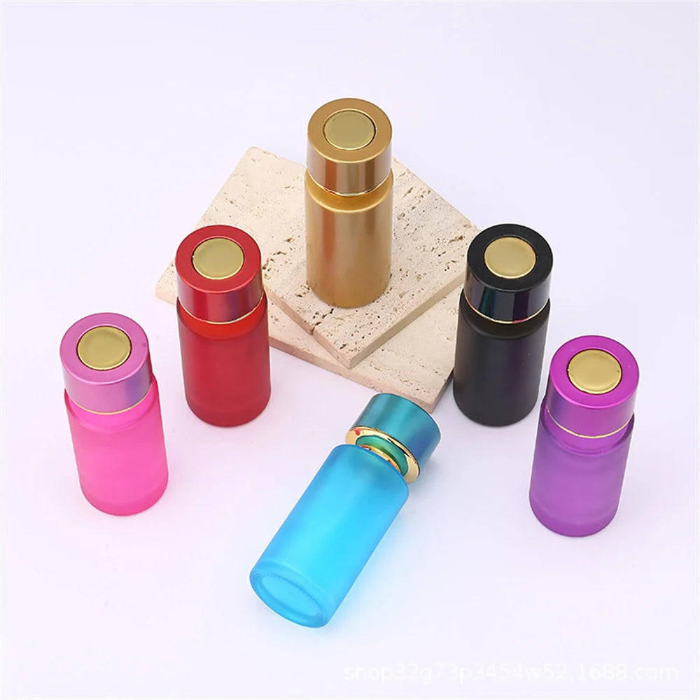 50ML Perfume Bottle Portable Cosmetics Container High-end Cylindrical Colored Glass Dispensing Empty Spray Bottles Travel Tool Fatu Pondo Foundation