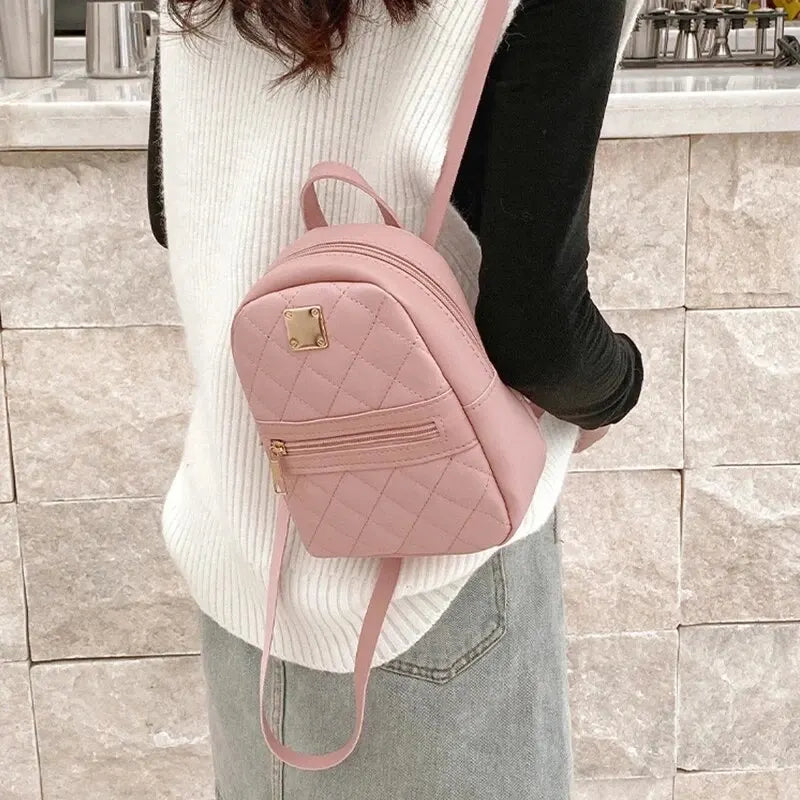 Fashion Backpack Women Designer PU Leather Small Girl Backpack Bag Leisure Women Shoulder Bag Mini School Backpack Travel Bag Fatu Pondo Foundation