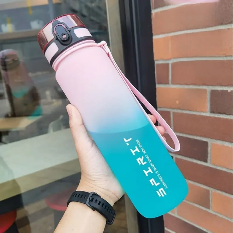 500ML/1000ML Large Capacity Sports Water Bottle Motivational Leak Proof Portable Reusable Plastic Cups Outdoor Travel Gym Jugs Fatu Pondo Foundation