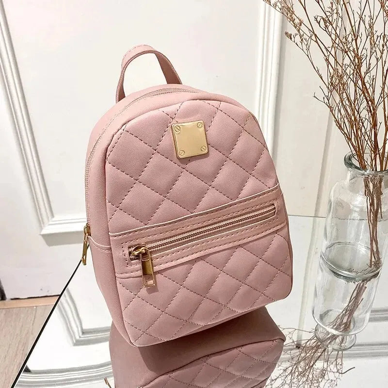 Fashion Backpack Women Designer PU Leather Small Girl Backpack Bag Leisure Women Shoulder Bag Mini School Backpack Travel Bag Fatu Pondo Foundation