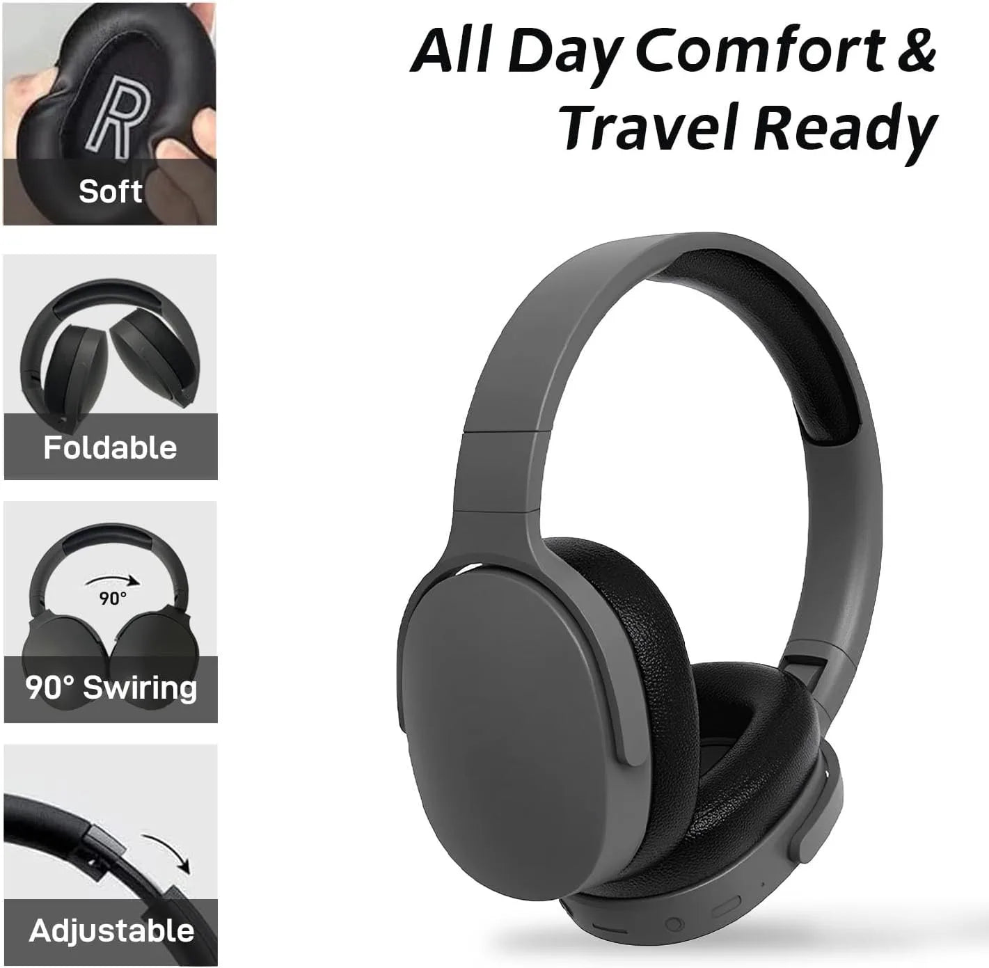 #P2961 Wireless Bluetooth 5.3 Headphones Over Ear Hifi Stereo Headset