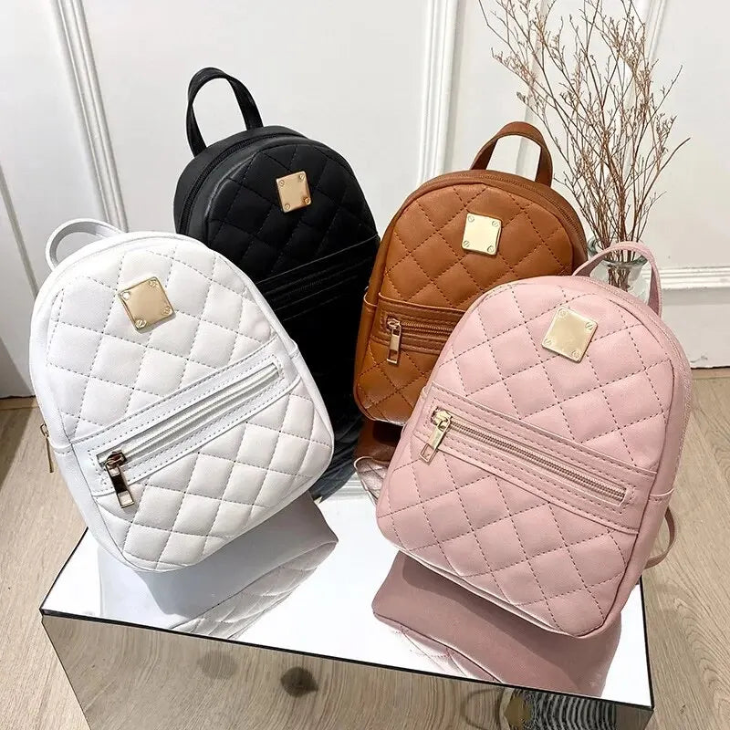 Fashion Backpack Women Designer PU Leather Small Girl Backpack Bag Leisure Women Shoulder Bag Mini School Backpack Travel Bag Fatu Pondo Foundation