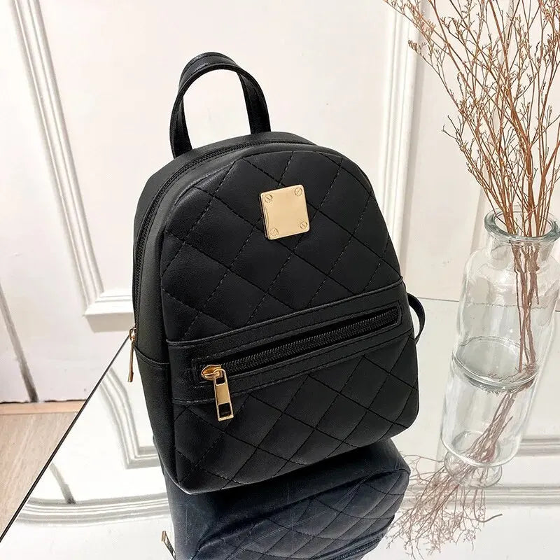 Fashion Backpack Women Designer PU Leather Small Girl Backpack Bag Leisure Women Shoulder Bag Mini School Backpack Travel Bag Fatu Pondo Foundation
