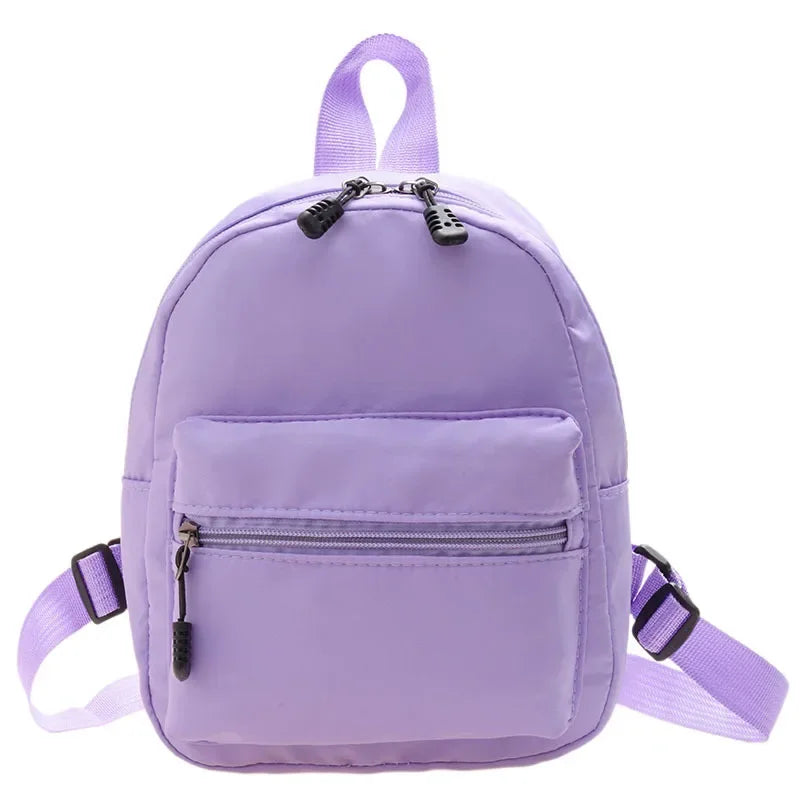 Fashion Solid Color Backpack Women Nylon Knapsack Preppy Style Mini Rucksacks bag for women Fatu Pondo Foundation