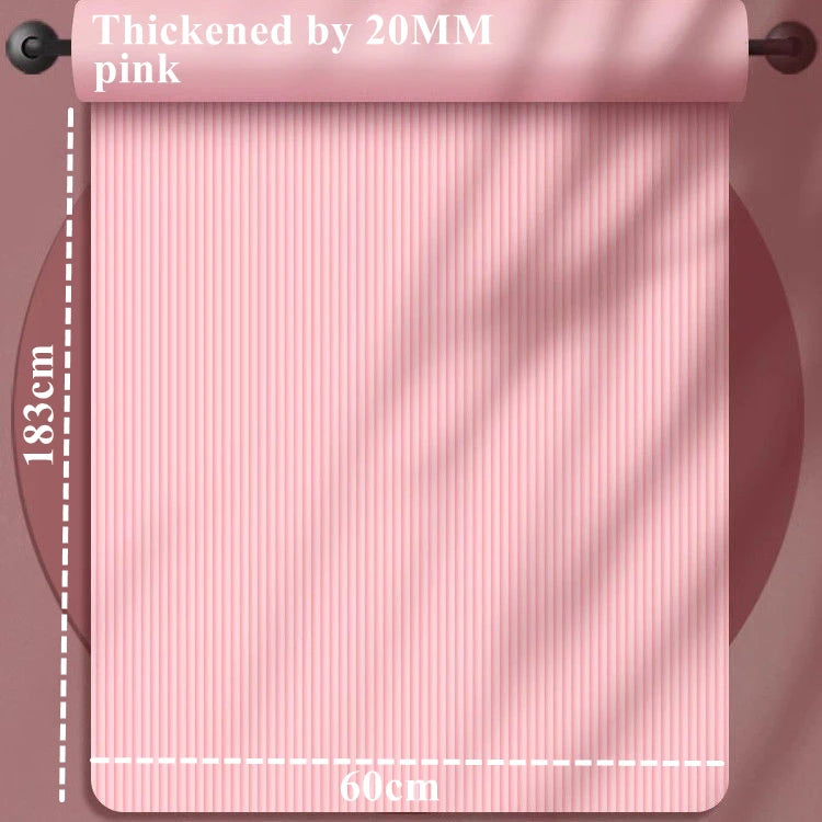 20MM 183×60cmThick Yoga Mats Anti-slip Sport Fitness Mat Blanket for Exercise Yoga and Pilates Gymnastics Mat Fitness Equipment Fatu Pondo Foundation