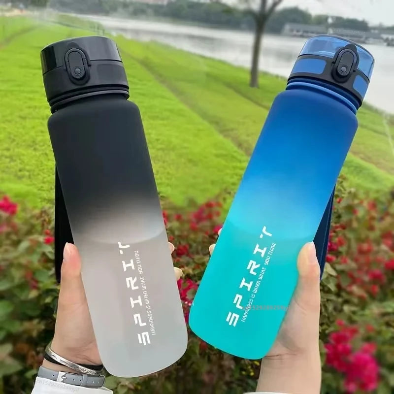 1 Liter Large Capacity Sports Water Bottle Leak Proof Colorful Plastic Cup Drinking Outdoor Travel Portable Gym Fitness Jugs Fatu Pondo Foundation