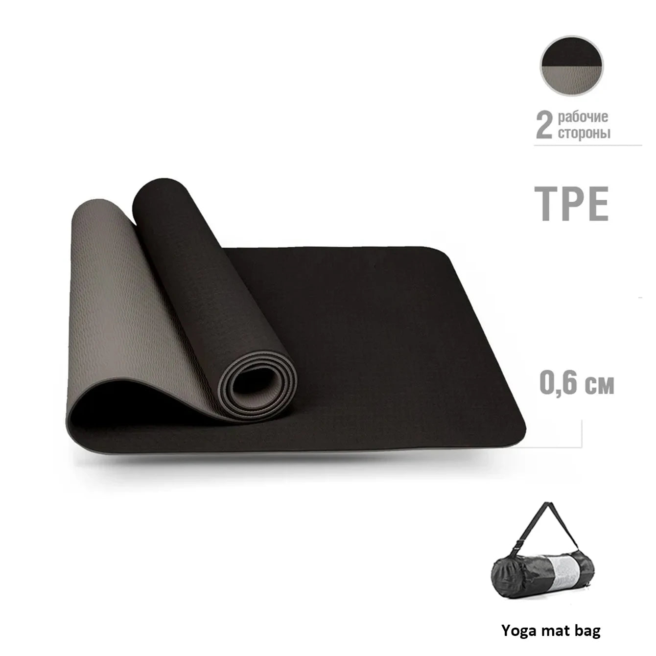 Yoga Mat,Double-Sided Non Slip Eco Friendly Fitness Exercise Mat with Strap TPE YogaMats for Women Men,for Yoga,Pilates,Exercise Fatu Pondo Foundation
