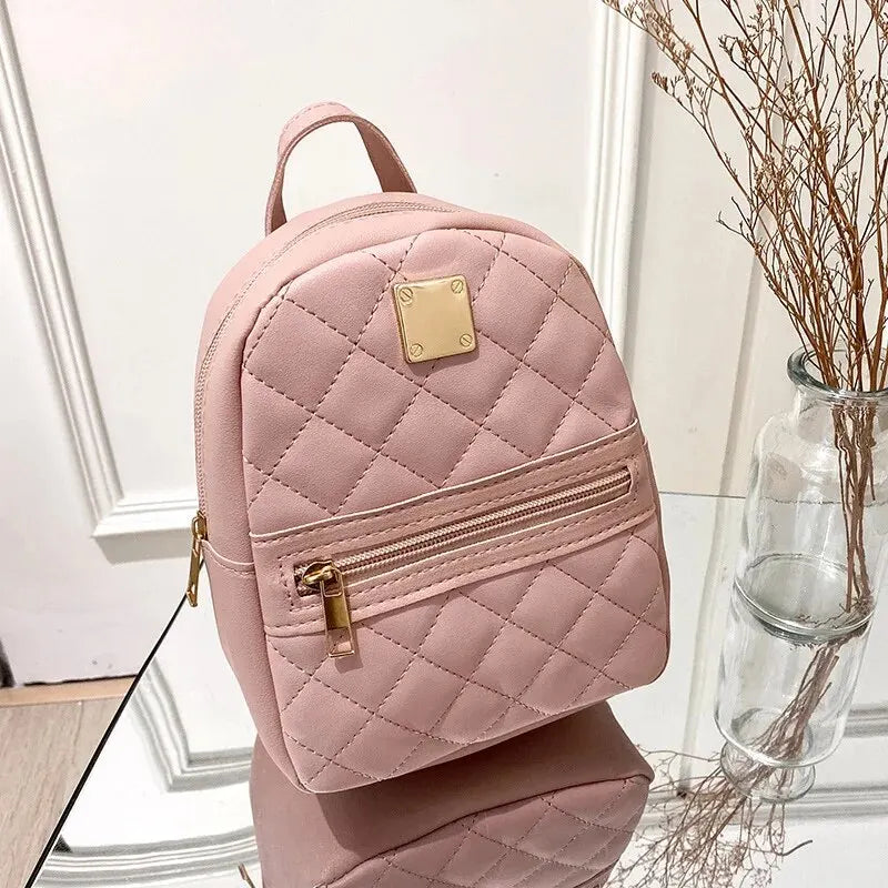 Fashion Backpack Women Designer PU Leather Small Girl Backpack Bag Leisure Women Shoulder Bag Mini School Backpack Travel Bag Fatu Pondo Foundation