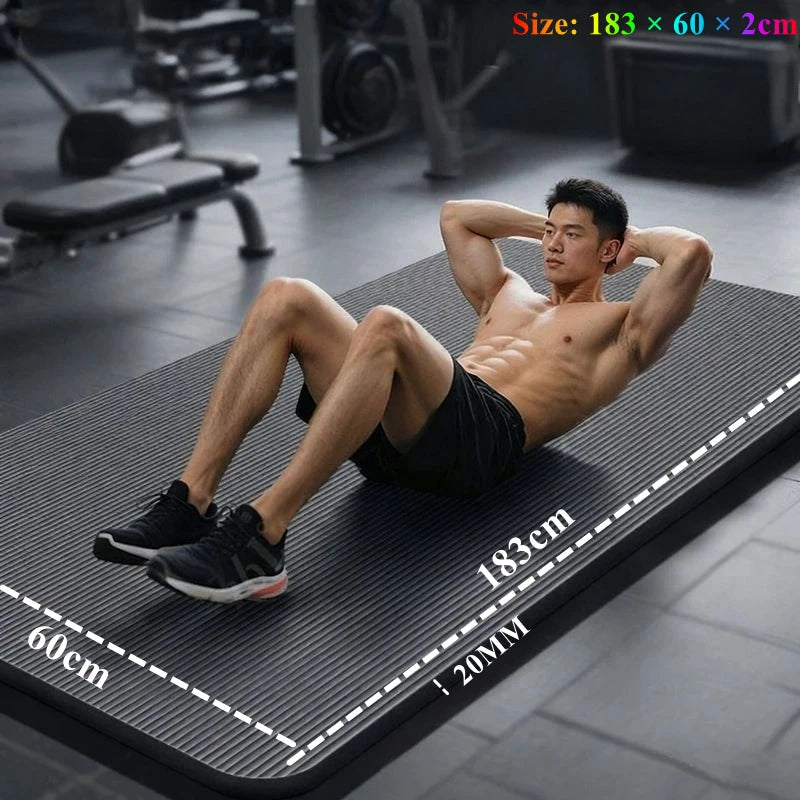 20MM 183×60cmThick Yoga Mats Anti-slip Sport Fitness Mat Blanket for Exercise Yoga and Pilates Gymnastics Mat Fitness Equipment Fatu Pondo Foundation