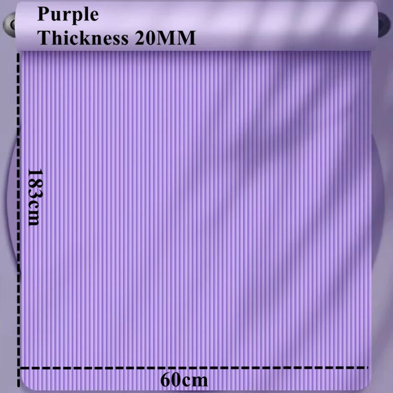 20MM 183×60cmThick Yoga Mats Anti-slip Sport Fitness Mat Blanket for Exercise Yoga and Pilates Gymnastics Mat Fitness Equipment Fatu Pondo Foundation