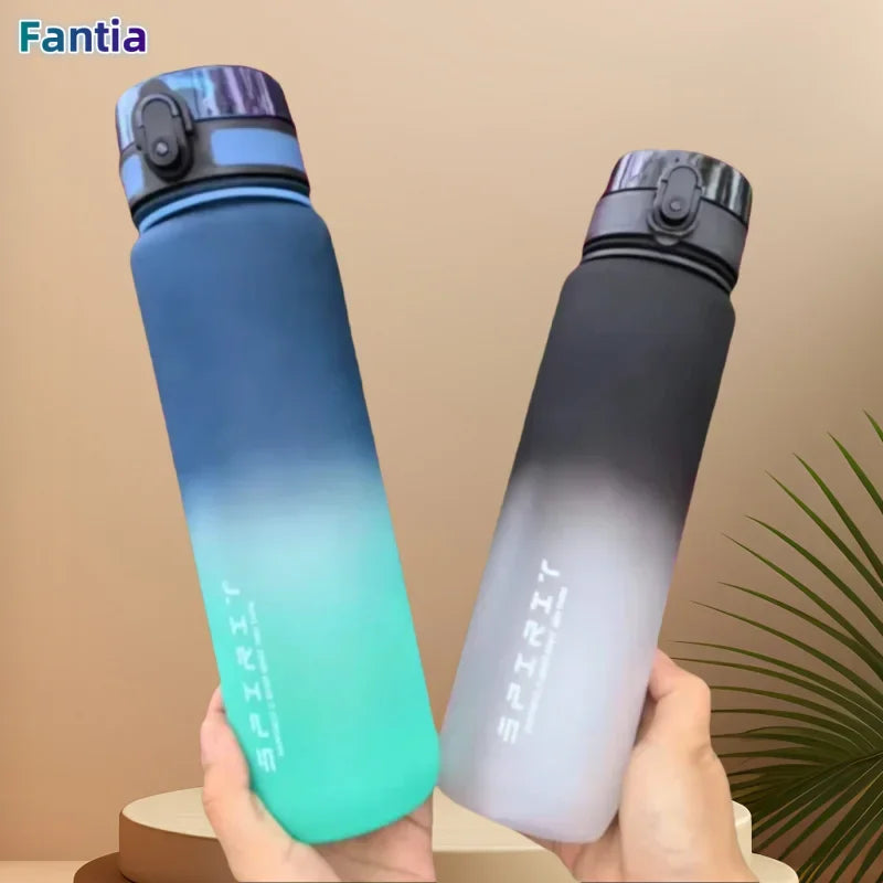 500ML/1000ML Large Capacity Sports Water Bottle Motivational Leak Proof Portable Reusable Plastic Cups Outdoor Travel Gym Jugs Fatu Pondo Foundation