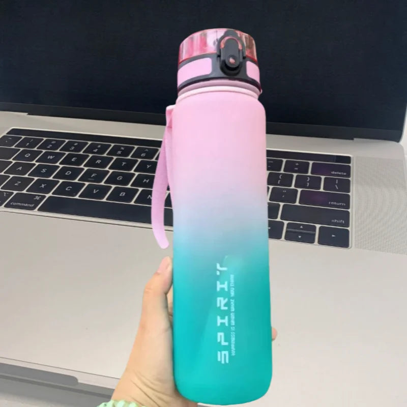 500ML/1000ML Large Capacity Sports Water Bottle Motivational Leak Proof Portable Reusable Plastic Cups Outdoor Travel Gym Jugs Fatu Pondo Foundation