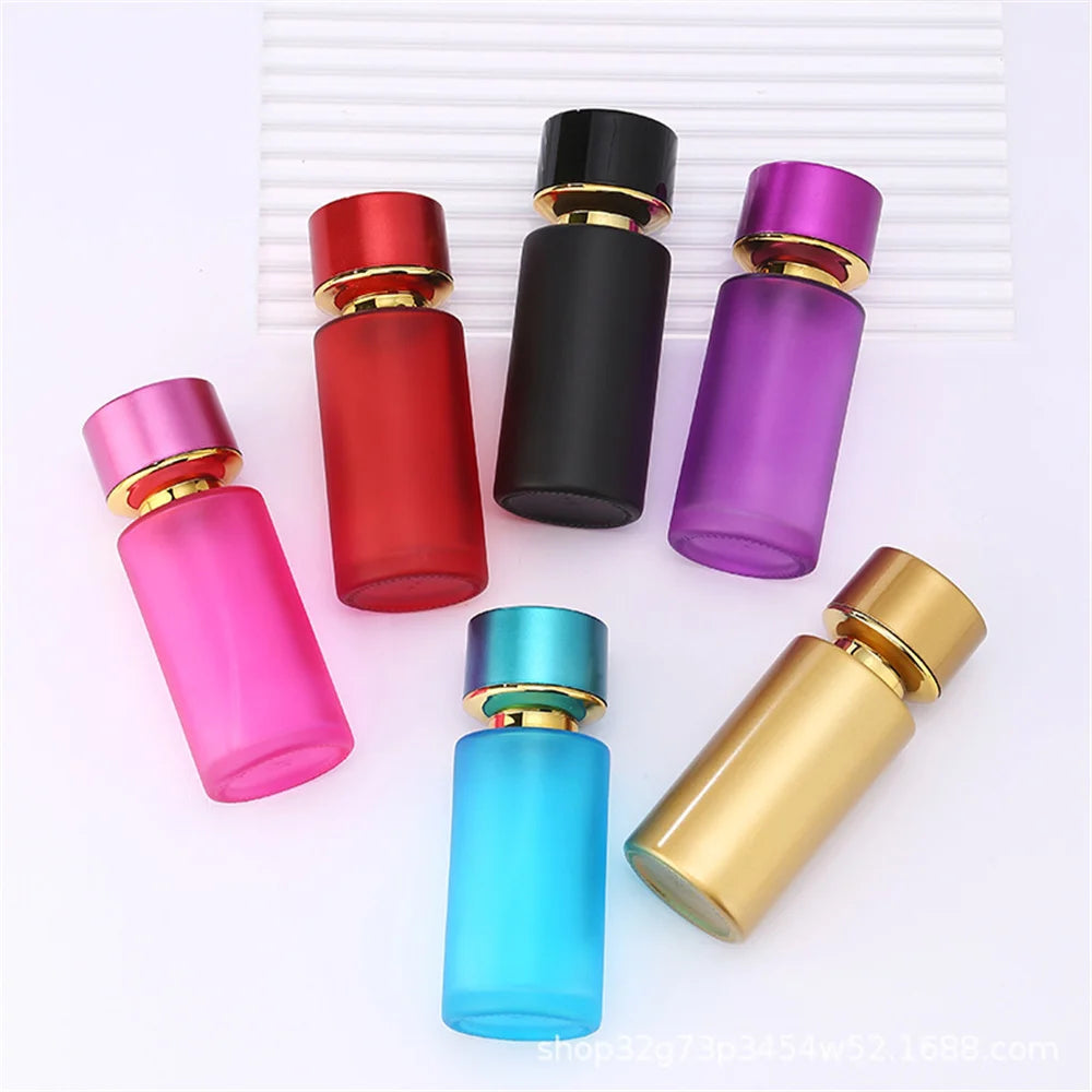 50ML Perfume Bottle Portable Cosmetics Container High-end Cylindrical Colored Glass Dispensing Empty Spray Bottles Travel Tool Fatu Pondo Foundation