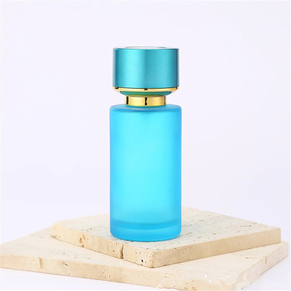 50ML Perfume Bottle Portable Cosmetics Container High-end Cylindrical Colored Glass Dispensing Empty Spray Bottles Travel Tool Fatu Pondo Foundation