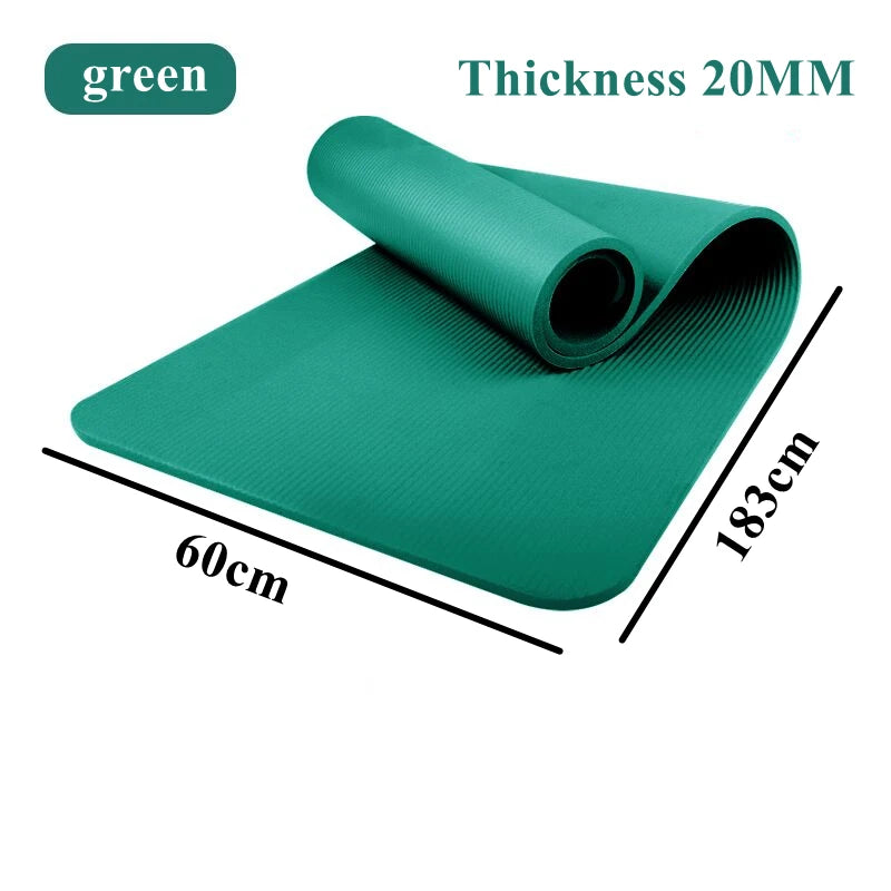 20MM 183×60cmThick Yoga Mats Anti-slip Sport Fitness Mat Blanket for Exercise Yoga and Pilates Gymnastics Mat Fitness Equipment Fatu Pondo Foundation
