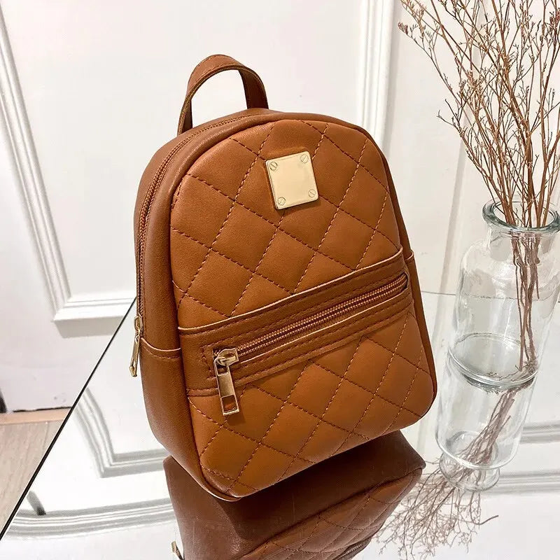 Fashion Backpack Women Designer PU Leather Small Girl Backpack Bag Leisure Women Shoulder Bag Mini School Backpack Travel Bag Fatu Pondo Foundation