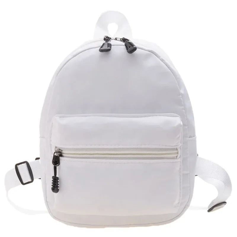 Fashion Solid Color Backpack Women Nylon Knapsack Preppy Style Mini Rucksacks bag for women Fatu Pondo Foundation