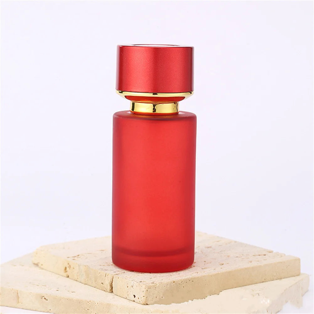50ML Perfume Bottle Portable Cosmetics Container High-end Cylindrical Colored Glass Dispensing Empty Spray Bottles Travel Tool Fatu Pondo Foundation