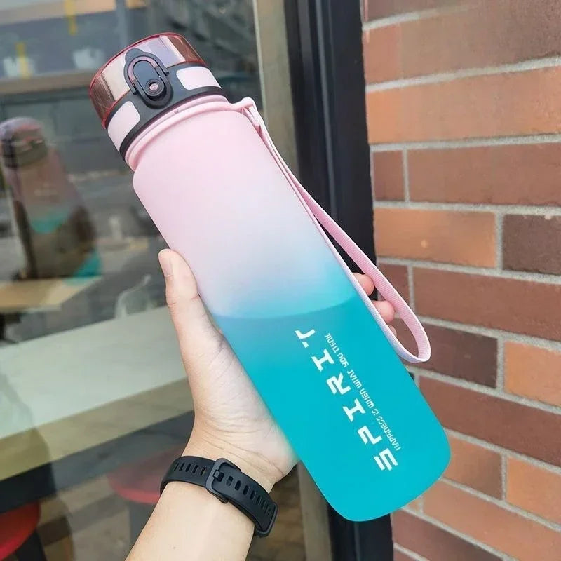 1 Liter Large Capacity Sports Water Bottle Leak Proof Colorful Plastic Cup Drinking Outdoor Travel Portable Gym Fitness Jugs Fatu Pondo Foundation