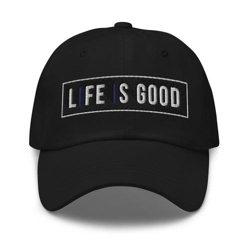 Embroidered Baseball Cap - Adjustable - Life is Good Print