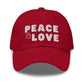 Embroidered Baseball Cap - Adjustable - Peace and Love
