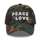 Embroidered Baseball Cap - Adjustable - Peace and Love