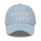 Embroidered Baseball Cap - Adjustable - Peace and Love
