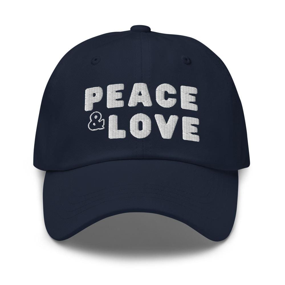 Embroidered Baseball Cap - Adjustable - Peace and Love