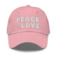 Embroidered Baseball Cap - Adjustable - Peace and Love